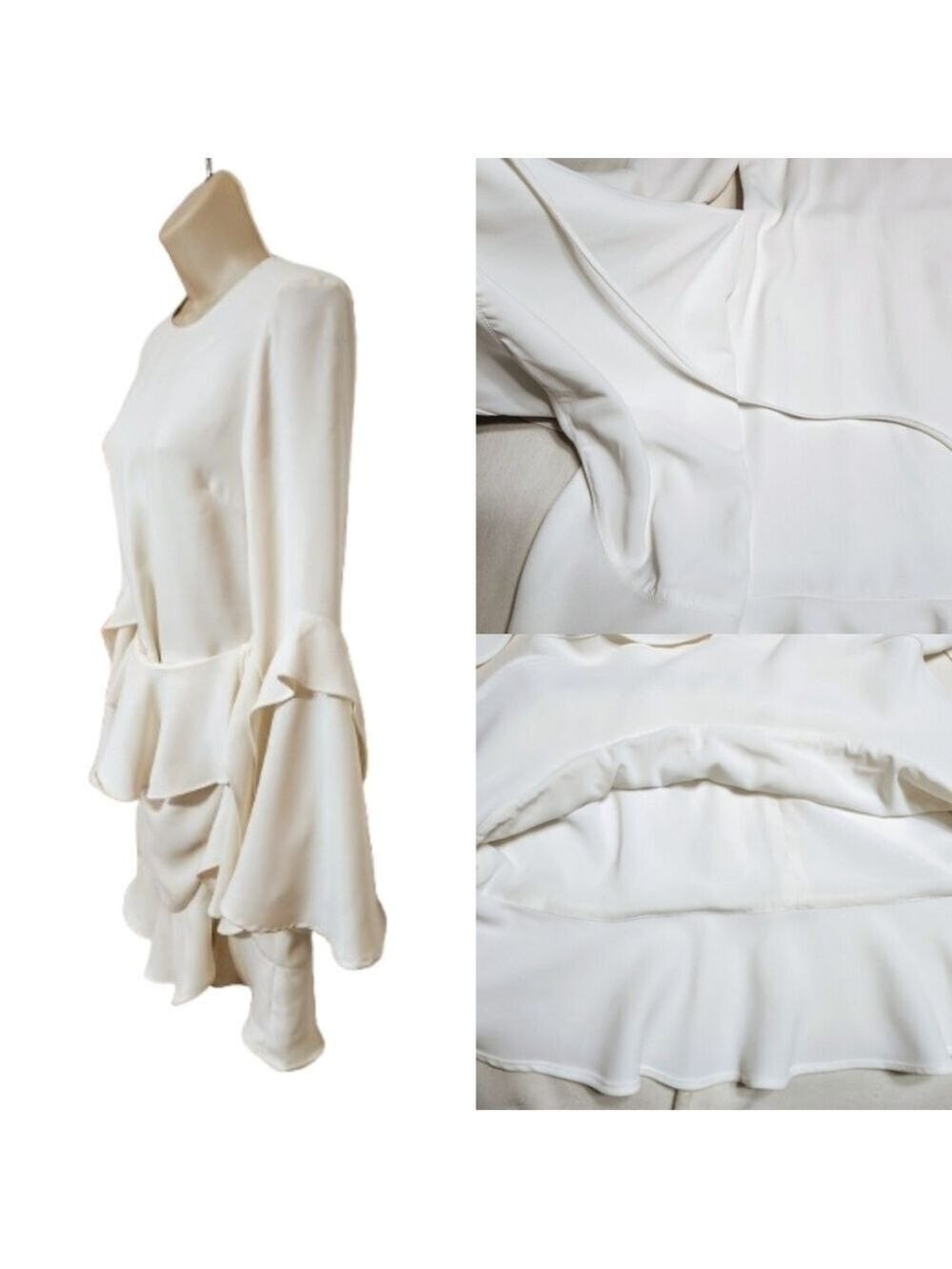 Rebecca Vallance White Mini Flare Dress US 2 - Picture 5 of 12